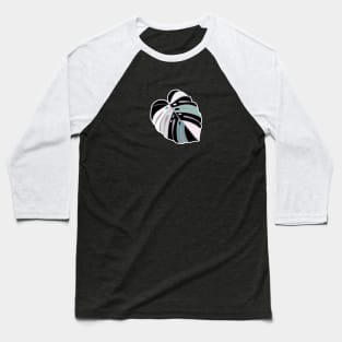 Monstera Leaf - Purple Green Black White Baseball T-Shirt